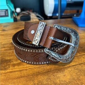 Brown Western Tooled Belt